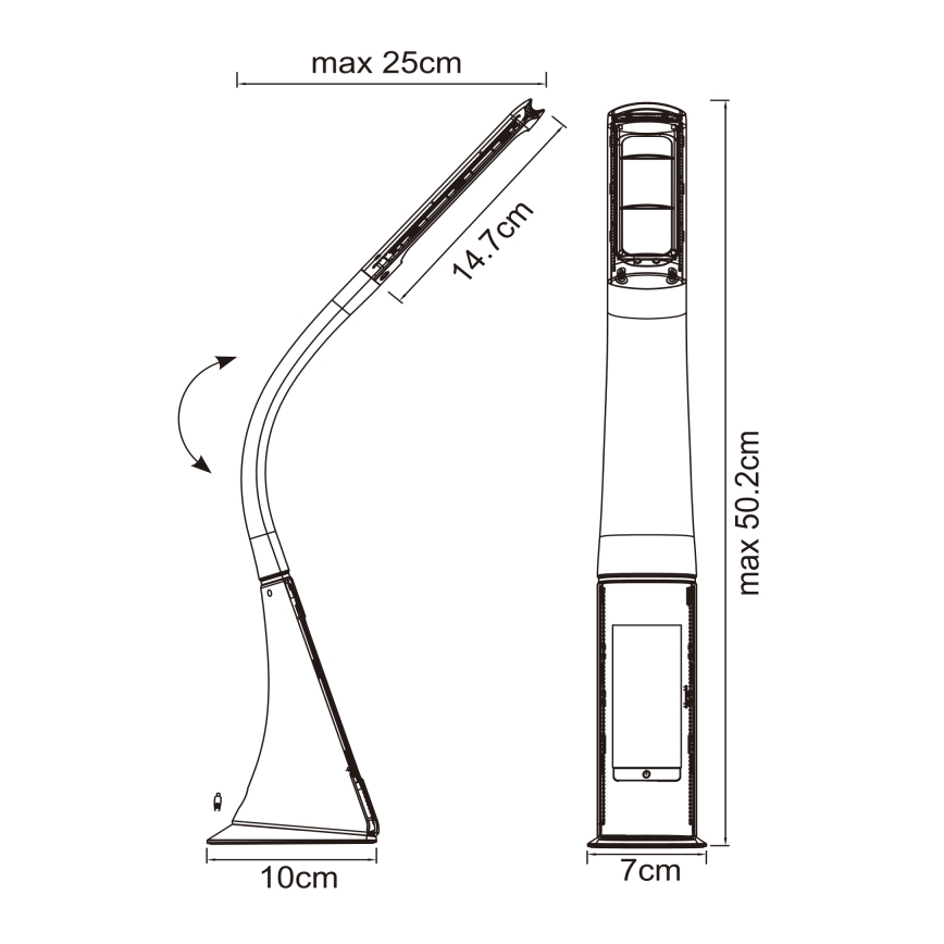 Globo - LED dimmbare Touch-Tischlampe mit Display LED/6,5W/230V 3000/4500/5800K weiß