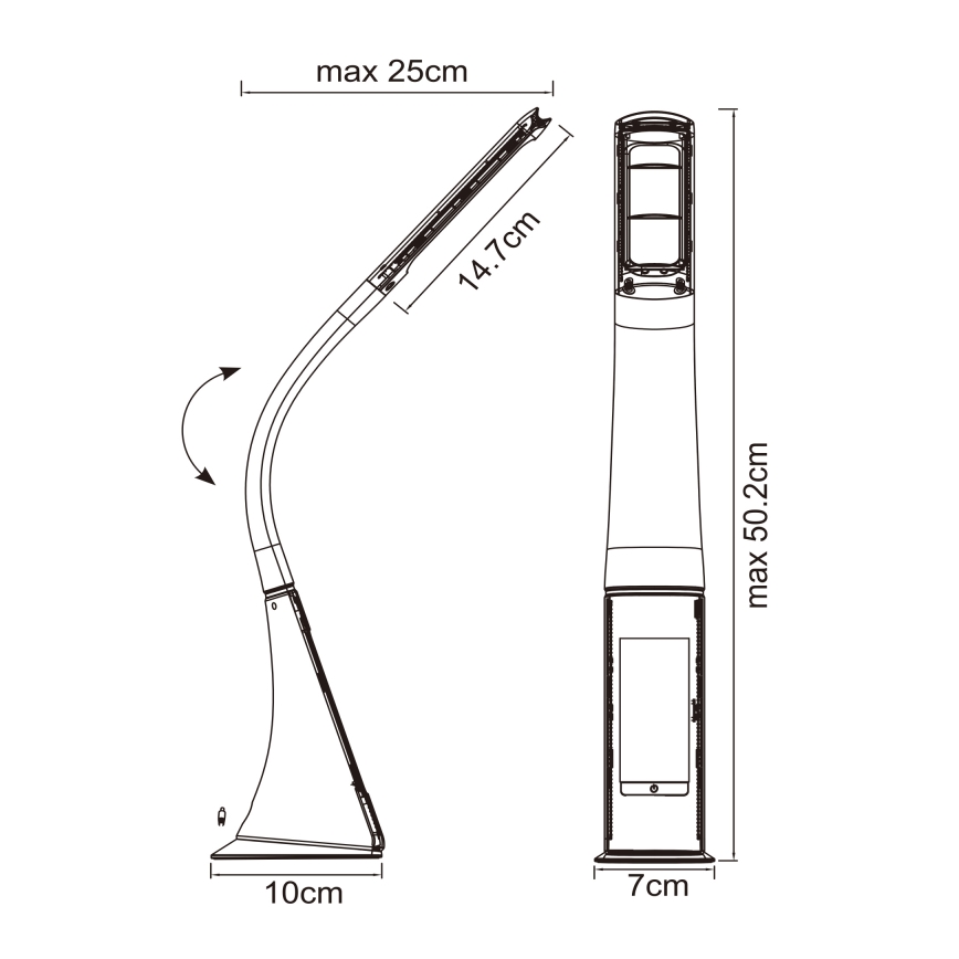 Globo - LED-dimmbare Touch-Tischleuchte mit Display LED/6,5W/230V 3000/4500/5800K schwarz
