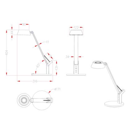 Globo - Dimmbare LED-Tischleuchte mit Touch-Funktion LED/8W/230V 3000/4000/6500K