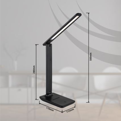 Globo - LED Touch-dimmable wiederaufladbare Tischlampe LED/5W/5V 2700/4000/6500K 1800 mAh schwarz