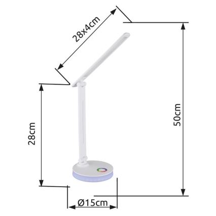 Globo - LED RGBW dimmbare Touch-Tischlampe LED/5W/230V + LED/2W 2700K/4000K/6500K weiß