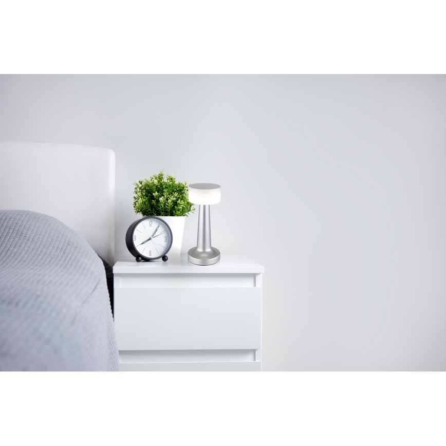 Globo - Dimmbare LED-Tischleuchte mit Touch-Funktion LED/1W/3,7V 2700K/4000K/6500K 800 mAh USB matt Chrom