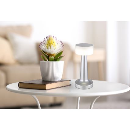 Globo - LED dimmbare Touch-Tischlampe LED/1W/3,7V 2700K/4000K/6500K 800 mAh USB matt Chrom