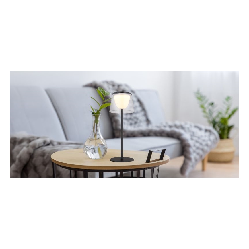 Globo - Dimmbare LED-Touch-Tischleuchte für den Outdoor-Bereich LED/1,8W/5V IP44 1800 mAh schwarz/klar