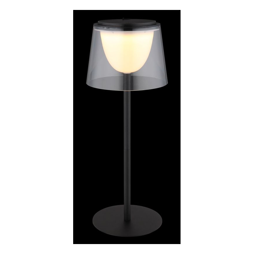 Globo - LED dimmbare Touch-Außen-Tischlampe LED/1,8W/5V IP44 1800 mAh schwarz/klar