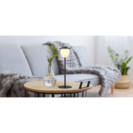 Globo - Dimmbare LED-Touch-Tischleuchte für den  Outdoor-Bereich LED/1,8W/5V IP44 1800 mAh schwarz/rauchig