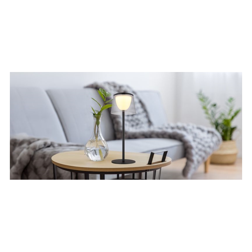 Globo - Dimmbare LED-Touch-Tischleuchte für den  Outdoor-Bereich LED/1,8W/5V IP44 1800 mAh schwarz/rauchig