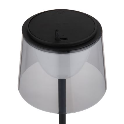 Globo - Dimmbare LED-Touch-Tischleuchte für den  Outdoor-Bereich LED/1,8W/5V IP44 1800 mAh schwarz/rauchig
