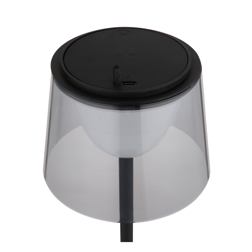 Globo - Dimmbare LED-Touch-Tischleuchte für den  Outdoor-Bereich LED/1,8W/5V IP44 1800 mAh schwarz/rauchig
