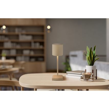 Globo - dimmbare LED-Tischlampe mit Touch-Bedienung, wiederaufladbar, LED/1,5 W/5 V, 2200 mAh, beige