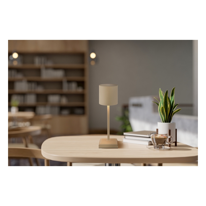 Globo - dimmbare LED-Tischlampe mit Touch-Bedienung, wiederaufladbar, LED/1,5 W/5 V, 2200 mAh, beige