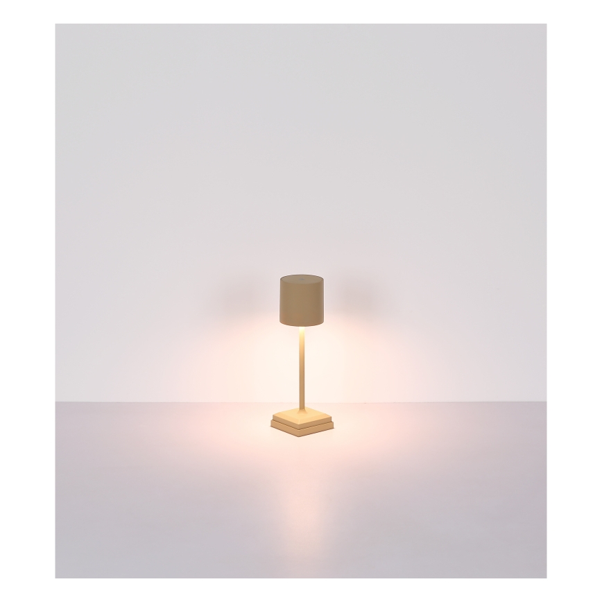 Globo - dimmbare LED-Tischlampe mit Touch-Bedienung, wiederaufladbar, LED/1,5 W/5 V, 2200 mAh, beige