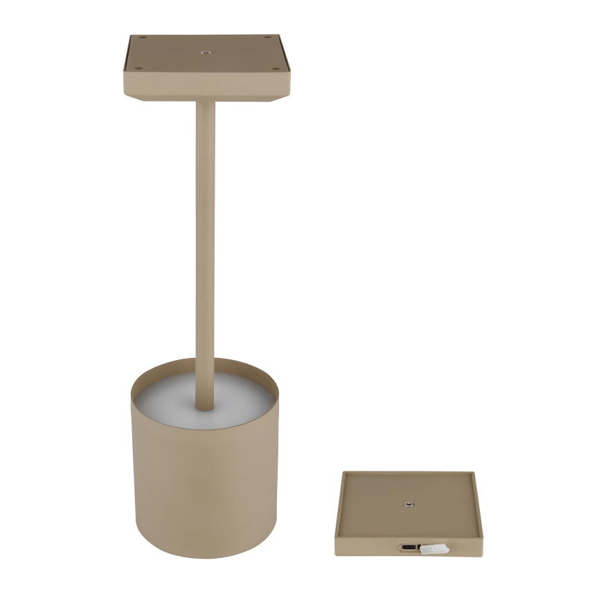 Globo - dimmbare LED-Tischlampe mit Touch-Bedienung, wiederaufladbar, LED/1,5 W/5 V, 2200 mAh, beige