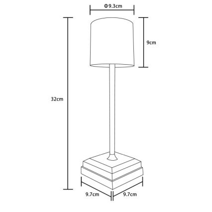 Globo - dimmbare LED-Tischlampe mit Touch-Bedienung, wiederaufladbar, LED/1,5 W/5 V, 2200 mAh, beige