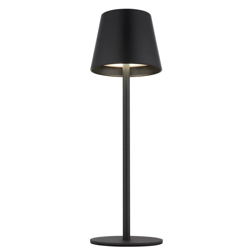 Globo - LED, dimmbar, mit Touch-Bedienung, wiederaufladbare Außen-Tischlampe 3-in-1 LED/3W/5V 3000/4000/5000K IP54 1800 mAh schwarz