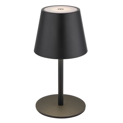 Globo - LED, dimmbar, mit Touch-Bedienung, wiederaufladbare Außen-Tischlampe 3-in-1 LED/3W/5V 3000/4000/5000K IP54 1800 mAh schwarz