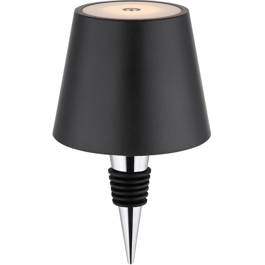 Globo - LED, dimmbar, mit Touch-Bedienung, wiederaufladbare Außen-Tischlampe 3-in-1 LED/3W/5V 3000/4000/5000K IP54 1800 mAh schwarz
