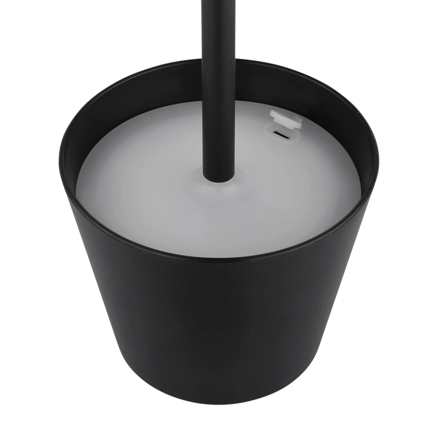 Globo - LED, dimmbar, mit Touch-Bedienung, wiederaufladbare Außen-Tischlampe 3-in-1 LED/3W/5V 3000/4000/5000K IP54 1800 mAh schwarz