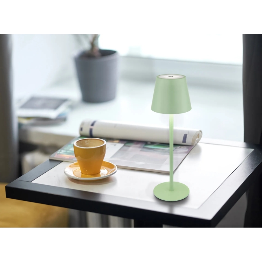 Globo - Dimmbare, per Touch bedienbare, wiederaufladbare Outdoor-Tischlampe 3-in-1 LED/3W/5V 3000/4000/5000K IP54 1800 mAh grün