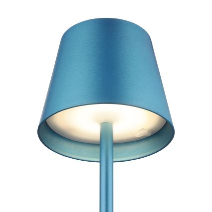 Globo - LED-dimmbare, per Touch steuerbare, wiederaufladbare Außen-Tischlampe 3-in-1 LED/3W/5V 3000/4000/5000K IP54 1800 mAh blau