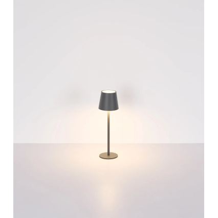 Globo - LED dimmbare, wiederaufladbare Touch-Tischlampe für den Außenbereich 3-in-1 LED/3W/5V 3000/4000/5000K IP54 1800 mAh grau