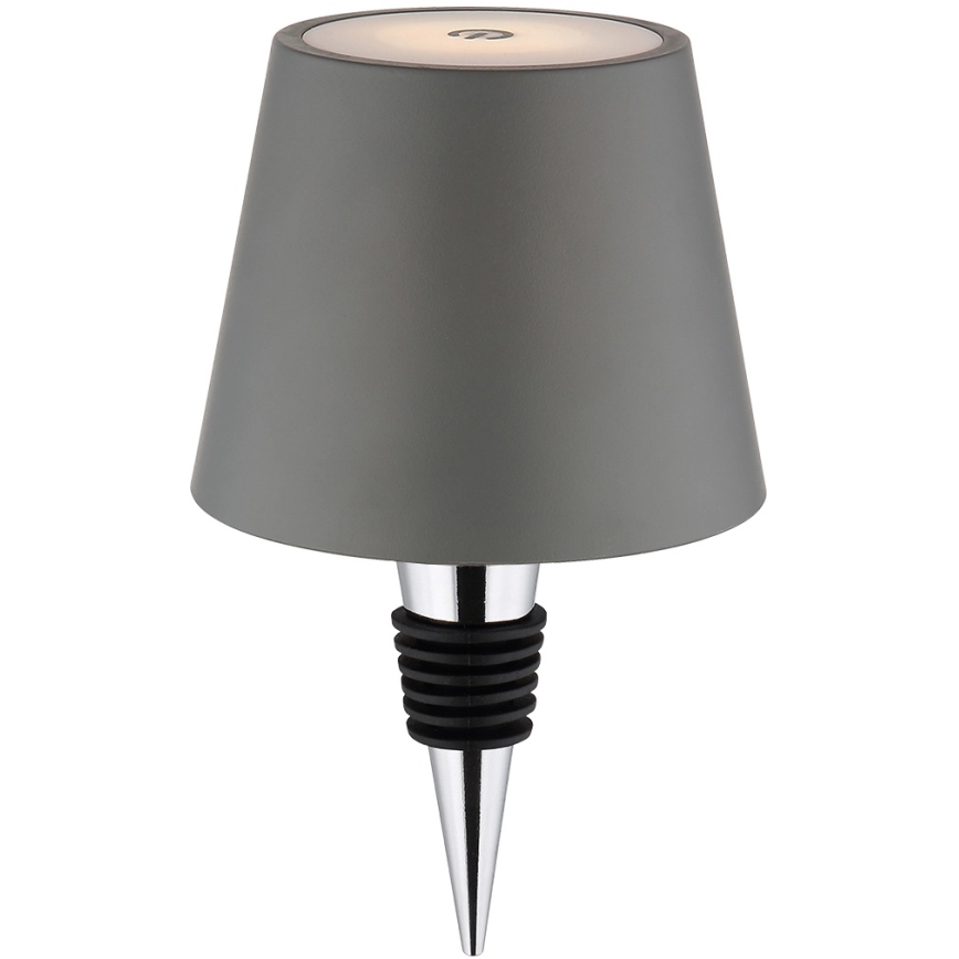 Globo - LED dimmbare, wiederaufladbare Touch-Tischlampe für den Außenbereich 3-in-1 LED/3W/5V 3000/4000/5000K IP54 1800 mAh grau