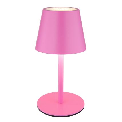 Globo - LED-dimmbar, mit Touch-Steuerung, wiederaufladbare Outdoor-Tischlampe 3in1 LED/3W/5V 3000/4000/5000K IP54 1800 mAh rosa