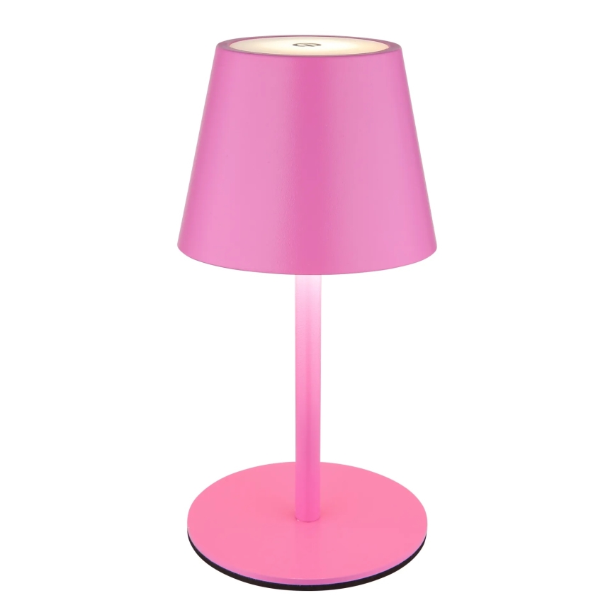 Globo - LED-dimmbar, mit Touch-Steuerung, wiederaufladbare Outdoor-Tischlampe 3in1 LED/3W/5V 3000/4000/5000K IP54 1800 mAh rosa