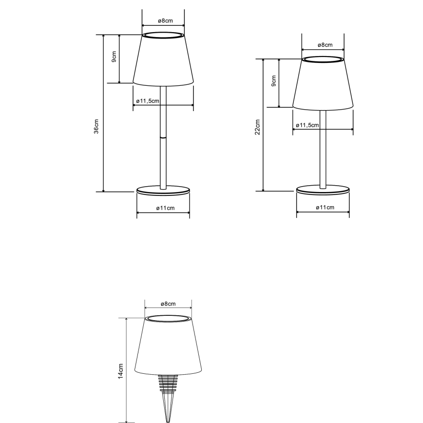 Globo - LED dimmbar, berührungsgesteuerte, wiederaufladbare Outdoor-Tischlampe LED/3W/5V 3000/4000/5000K IP54 1800 mAh