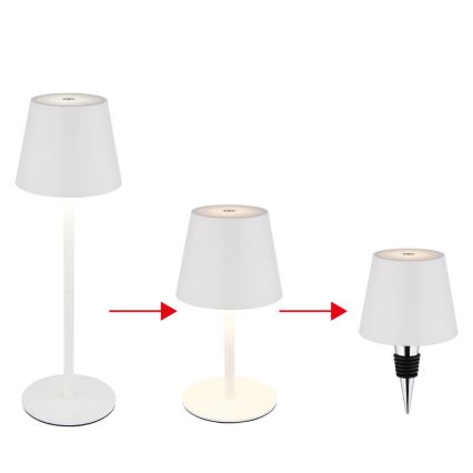Globo - LED dimmbare, wiederaufladbare Touch-Outdoor-Tischlampe 3-in-1 LED/3W/5V 3000/4000/5000K IP54 1800 mAh Weiß