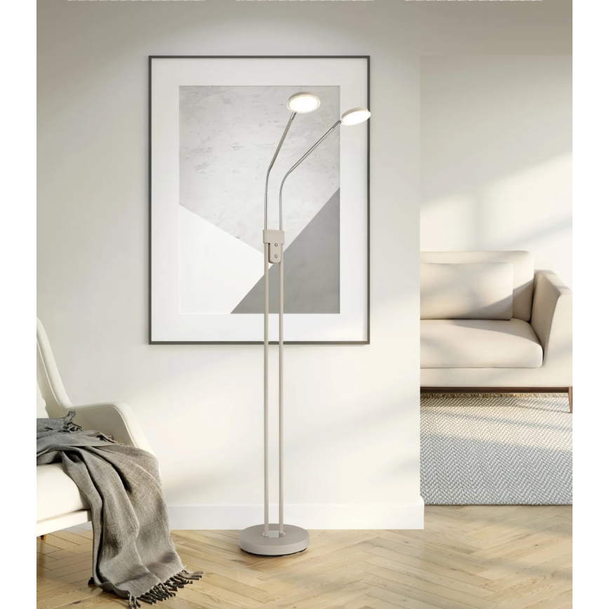 Globo - LED-dimmbare Stehleuchte 2xLED/6,5W/230V 2700/3350/4000K beige