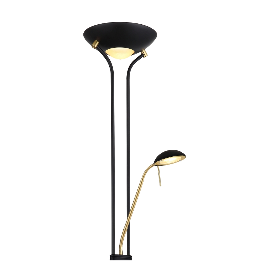 Globo - LED dimmbare Stehlampe LED/20W/230V + LED/5,5W 3000K schwarz/gold