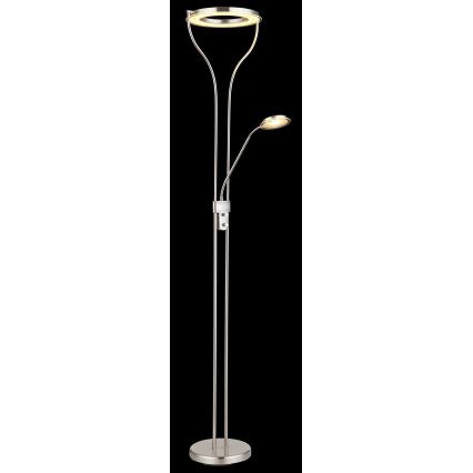 Globo - dimmbare LED-Stehlampe LED/20W/230V + LED/4W 3000K mattchrom