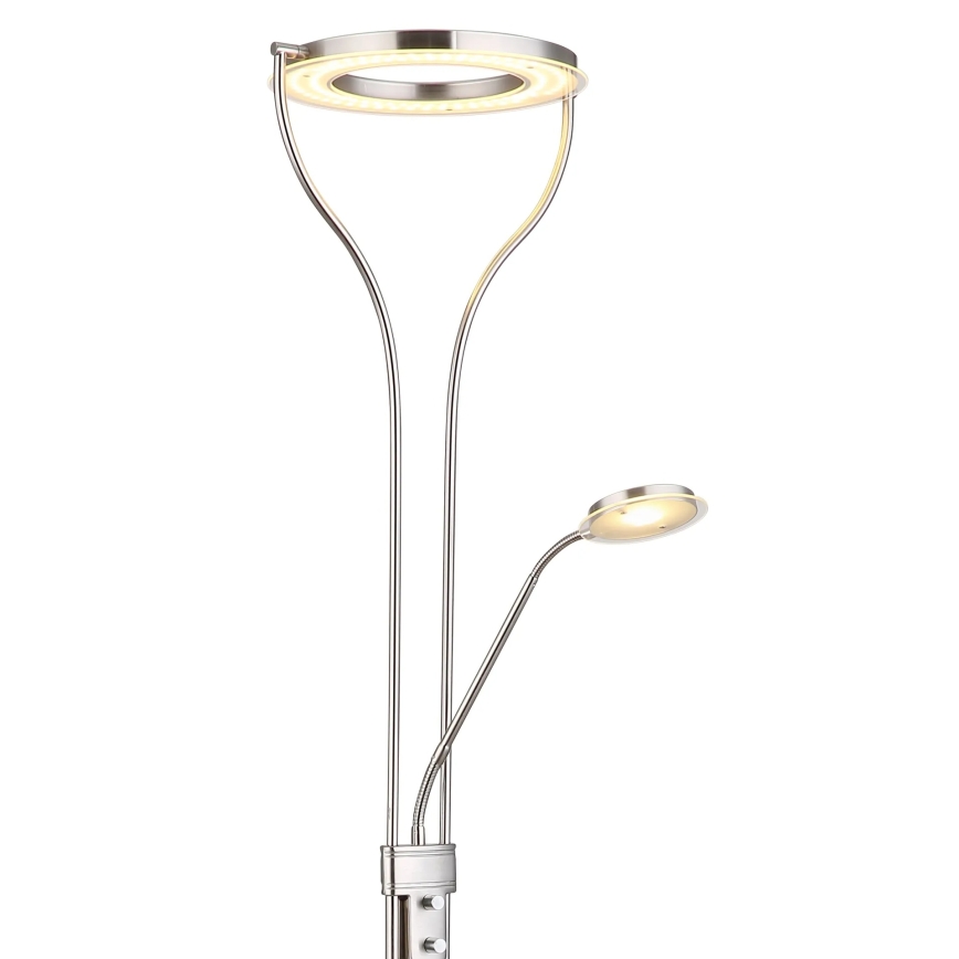 Globo - dimmbare LED-Stehlampe LED/20W/230V + LED/4W 3000K mattchrom