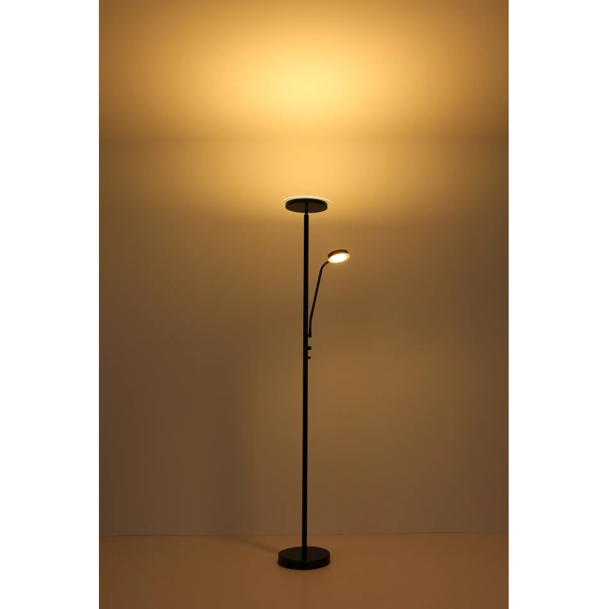 Globo - dimmbare LED-Stehleuchte LED/18,5W/230V + LED/4,5W 3000K schwarz