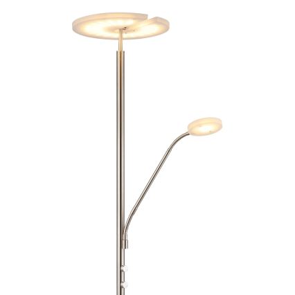Globo - dimmbare LED-Stehleuchte LED/28W/230V + LED/5W 3000K, glänzender Chrom