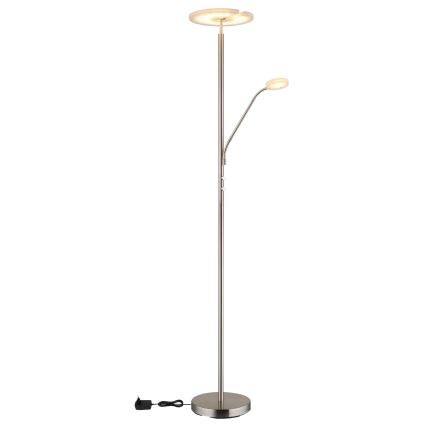 Globo - dimmbare LED-Stehleuchte LED/28W/230V + LED/5W 3000K, glänzender Chrom