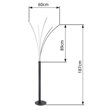 Globo - LED dimmbare Touch-Stehleuchte LED/36W/230V schwarz