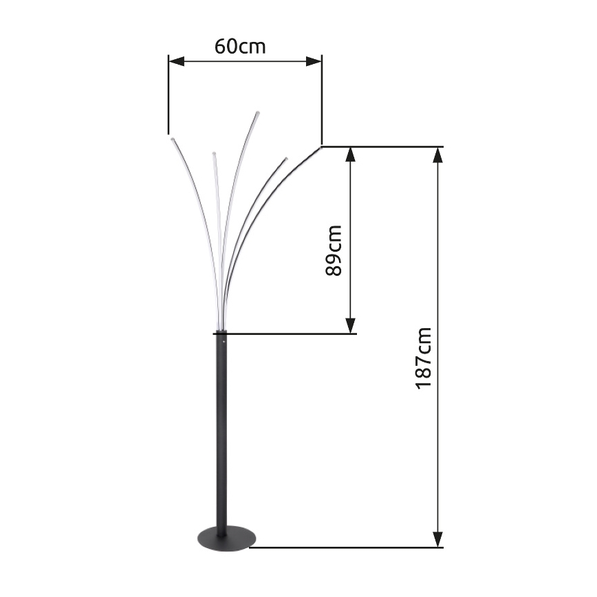 Globo - LED dimmbare Touch-Stehleuchte LED/36W/230V schwarz