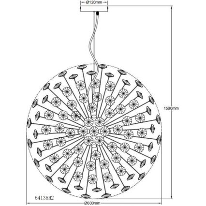 Globo - LED-Pendelleuchte an Kabel 9xG9/3,5W/230V Ø 60 cm goldfarben