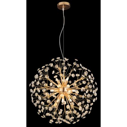 Globo - LED-Pendelleuchte an Stahlseil 9xG9/3,5W/230V goldfarben