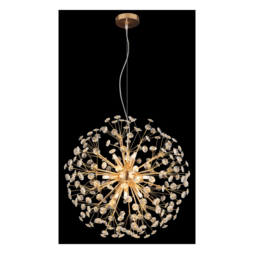 Globo - LED-Pendelleuchte an Stahlseil 9xG9/3,5W/230V goldfarben