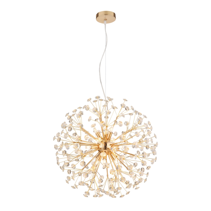 Globo - LED-Pendelleuchte an Stahlseil 9xG9/3,5W/230V goldfarben