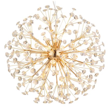 Globo - LED-Pendelleuchte an Stahlseil 9xG9/3,5W/230V goldfarben