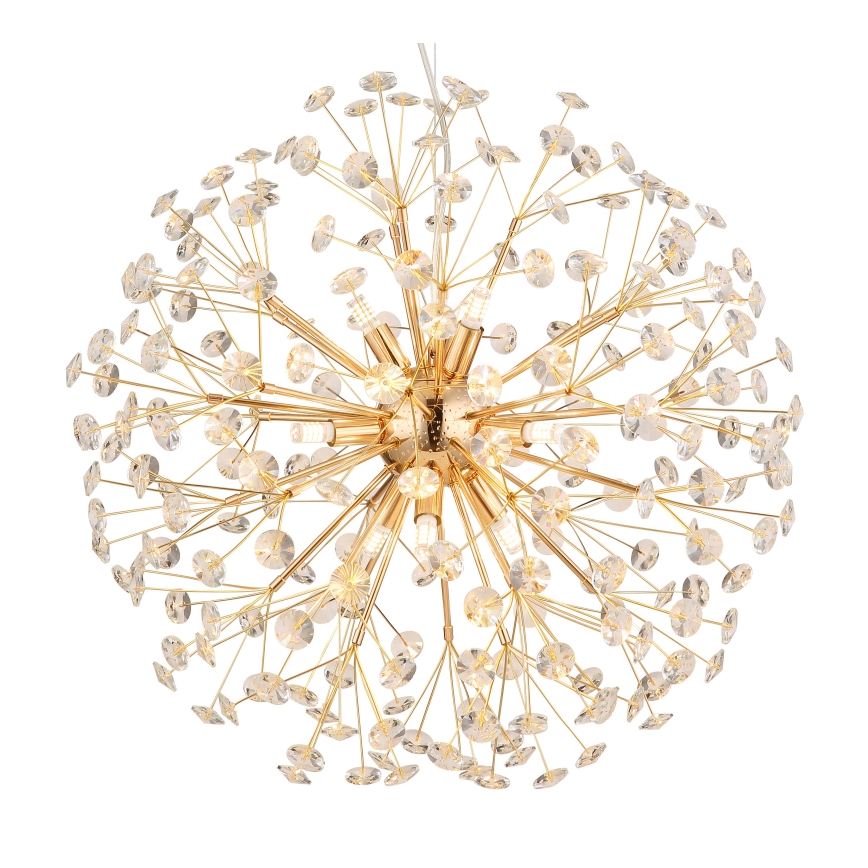 Globo - LED-Pendelleuchte an Stahlseil 9xG9/3,5W/230V goldfarben