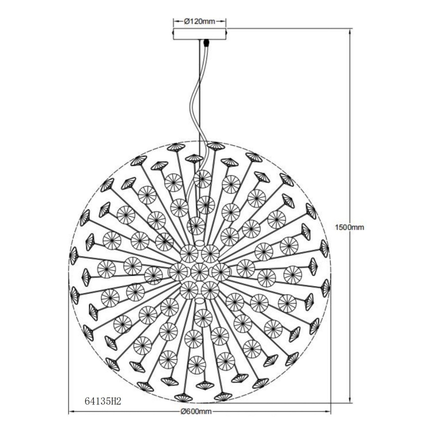 Globo - LED-Pendelleuchte an Stahlseil 9xG9/3,5W/230V goldfarben