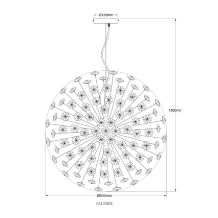 Globo - LED-Pendelleuchte an Kabel 9xG9/3,5W/230V Ø 60 cm glänzender Chrom