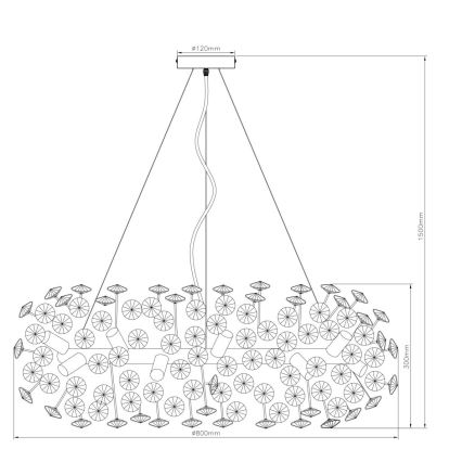 Globo - LED-Kristall-Kronleuchter mit Drahtseil 20xG9/3,5W/230V