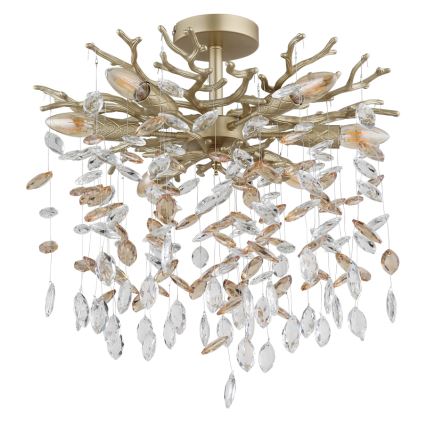 Globo - Kronleuchter an Stange 6xE14/40W/230V goldfarben