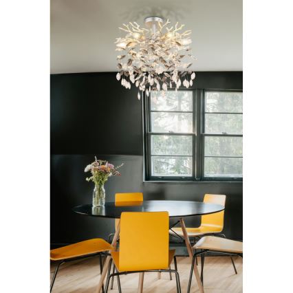 Globo - Pendelleuchte mit Stange 6xE14/40W/230V silber